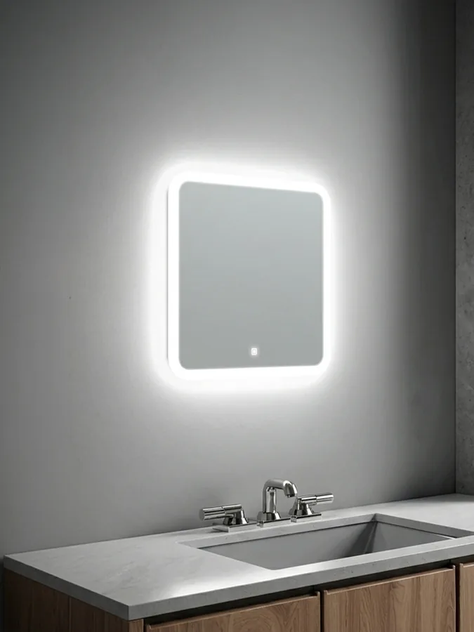 Зеркало ванной квадратное 45x45 см LED-подсветка