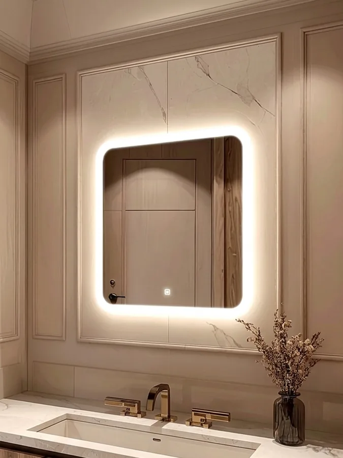 Зеркало ванной квадратное 45x45 см LED-подсветка