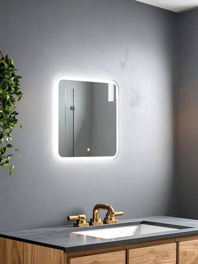 Зеркало ванной квадратное 45x45 см LED-подсветка