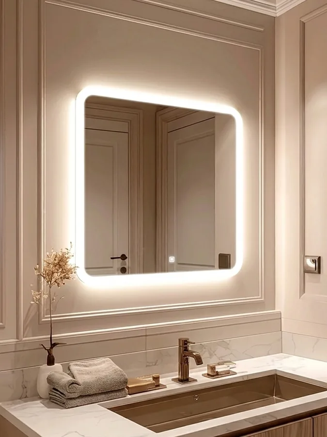 Зеркало ванной квадратное 50x50 см LED-подсветка