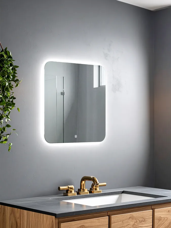 Зеркало ванной квадратное 50x50 см LED-подсветка