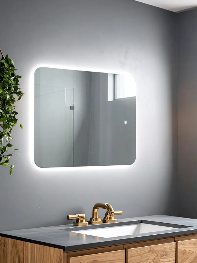 Зеркало ванной вертикальное 52x72 см LED-подсветка