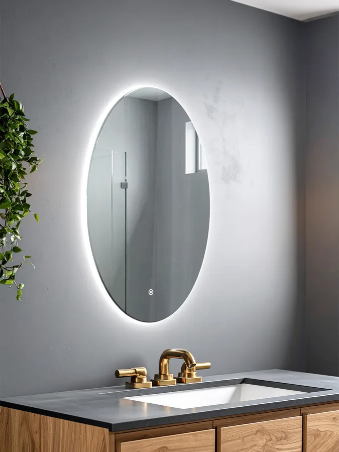 Зеркало ванной овальное 52x75 см LED-подсветка