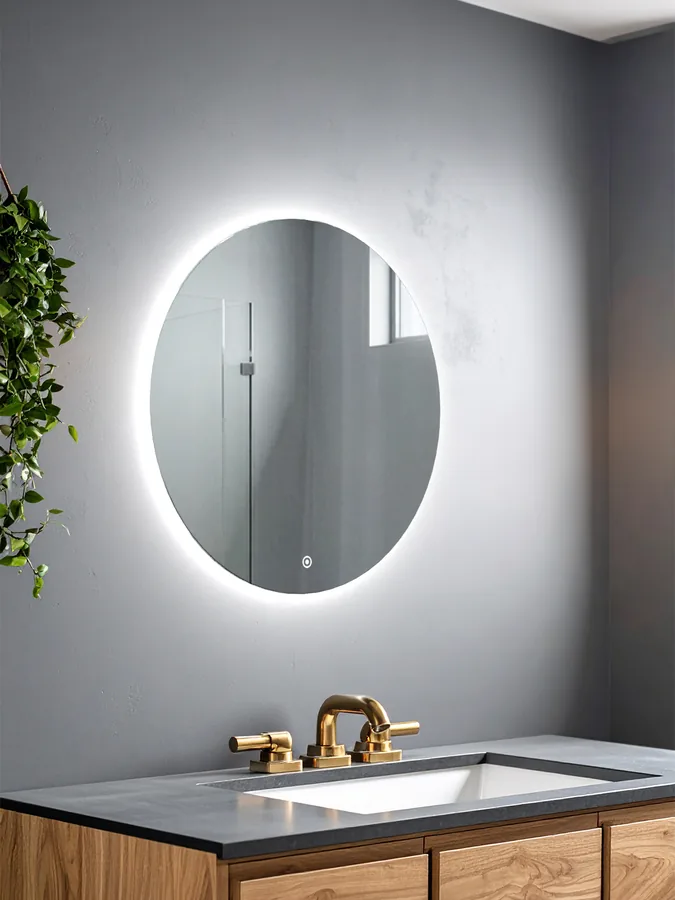 Зеркало ванной круглое 60 см LED-подсветка
